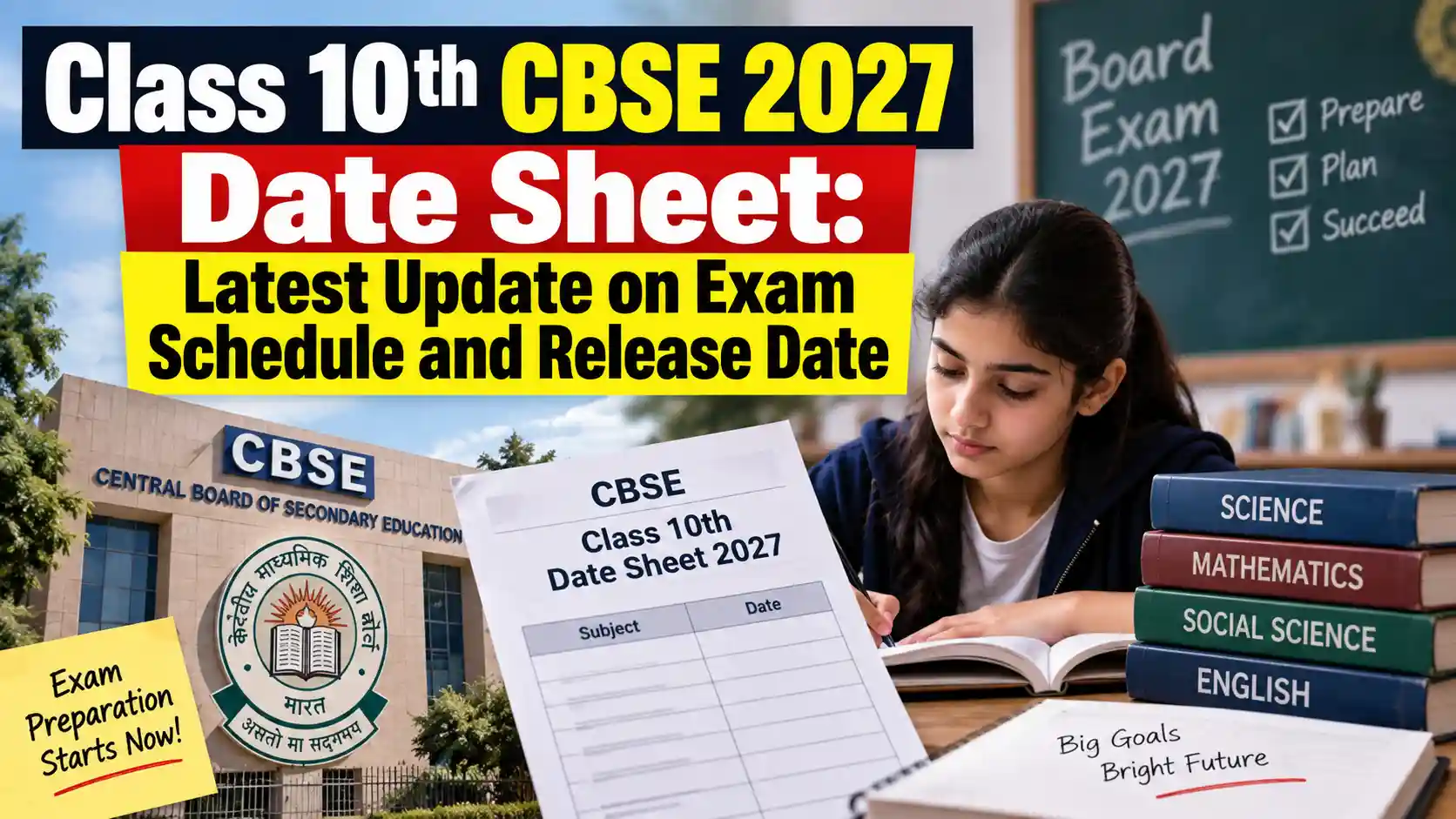 Class 10th CBSE 2027 Date Sheet
