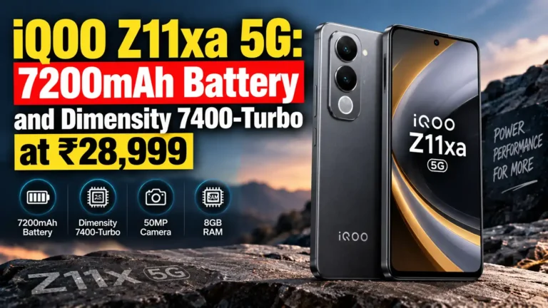 iQOO Z11xa 5G 7200mAh Battery and Dimensity 7400-Turbo at ₹28,999