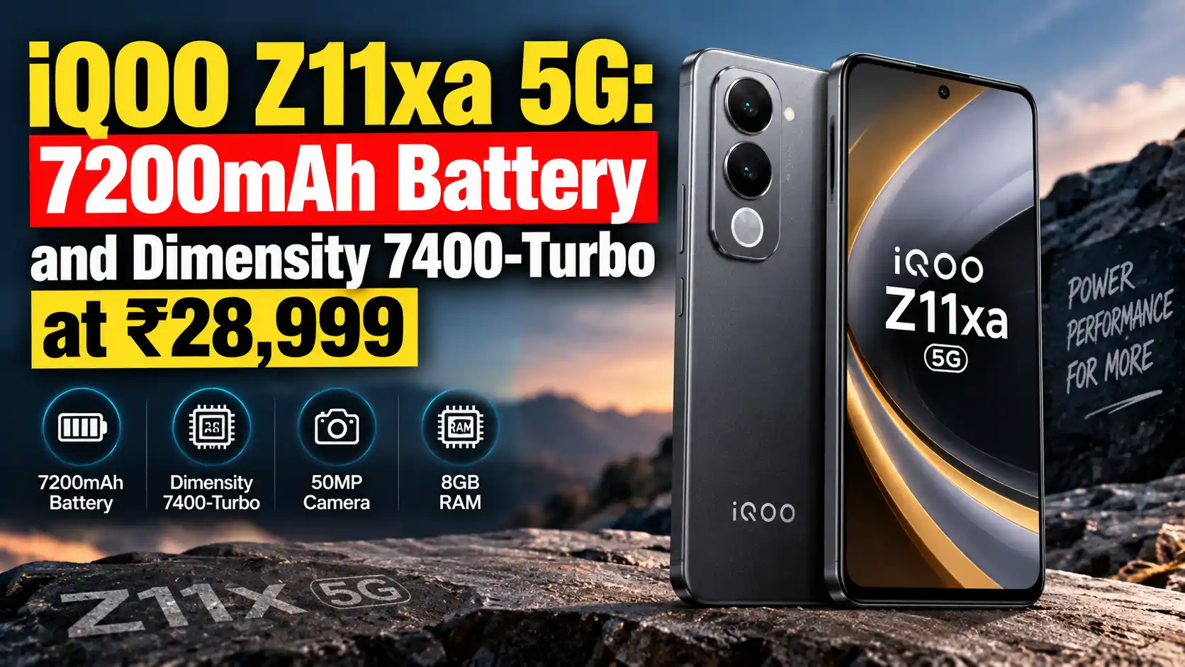 iQOO Z11xa 5G 7200mAh Battery and Dimensity 7400-Turbo at ₹28,999