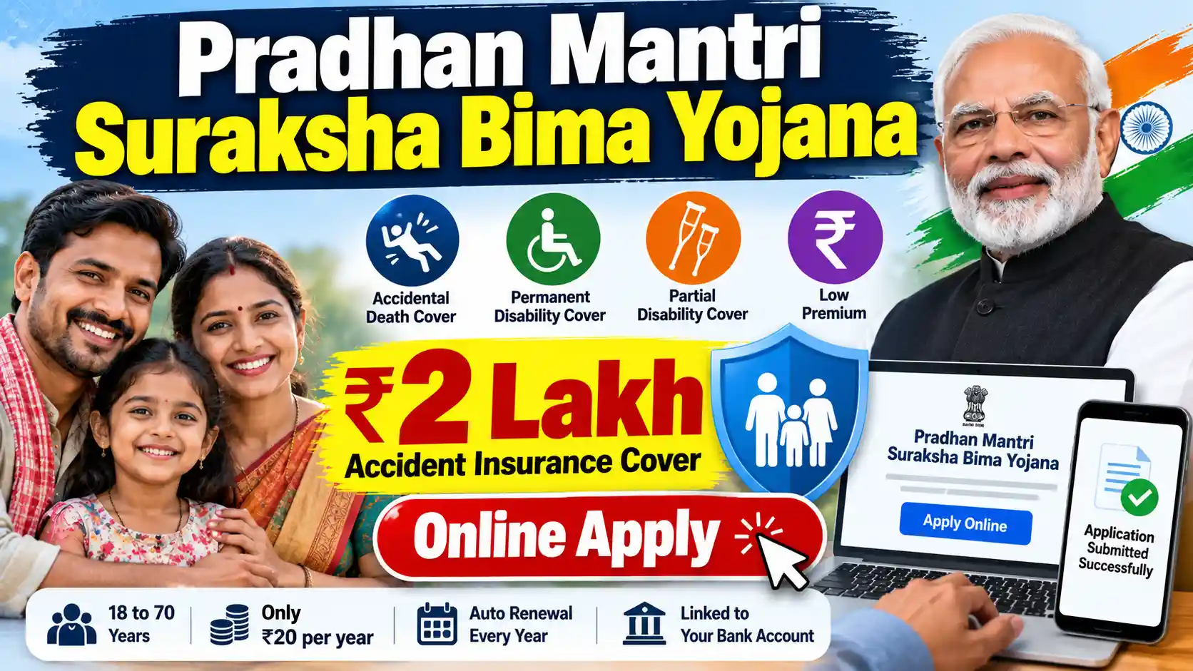 pradhan mantri suraksha bima yojana online apply